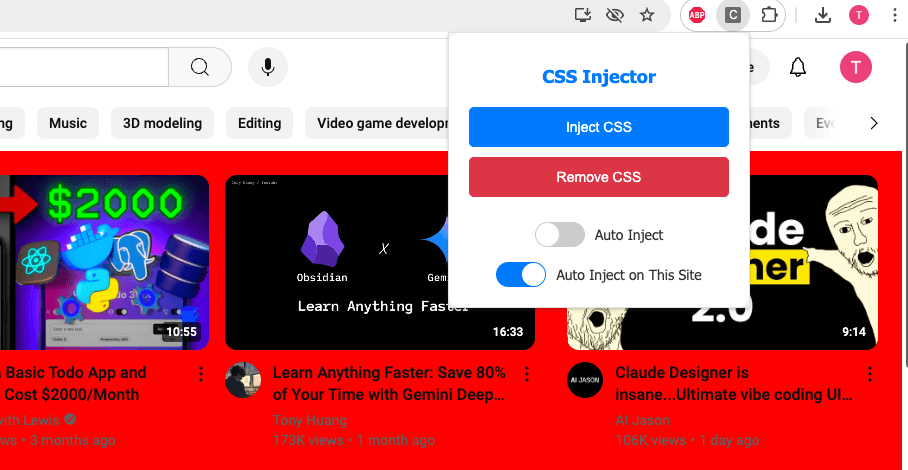 CSS Injector Chrome Extension